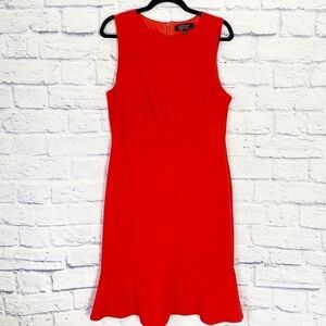 Christian Siriano tomato red sleeveless ruffle hem dress XL